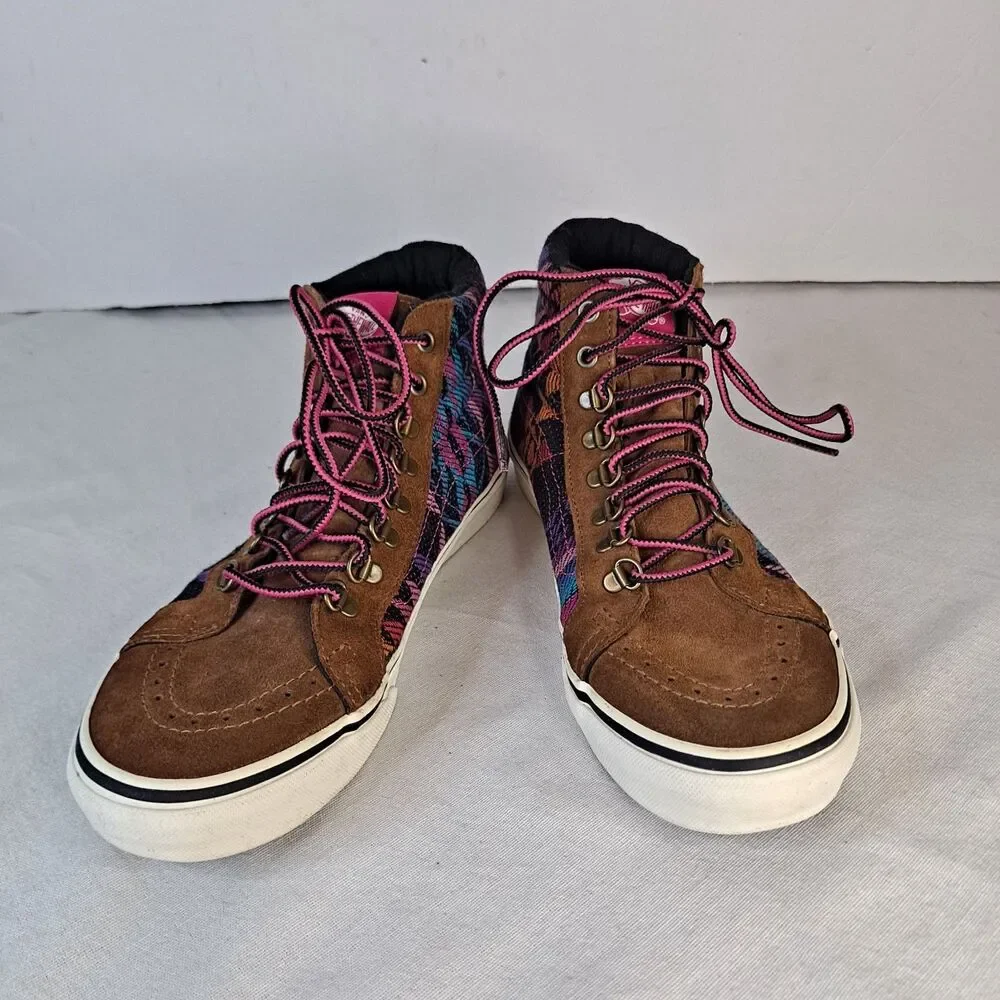 Vans Sk8-Hi Slim Inca Monks Sneakers Unisex Mens 6.5 Womens 8 Laces Robe/Magenta